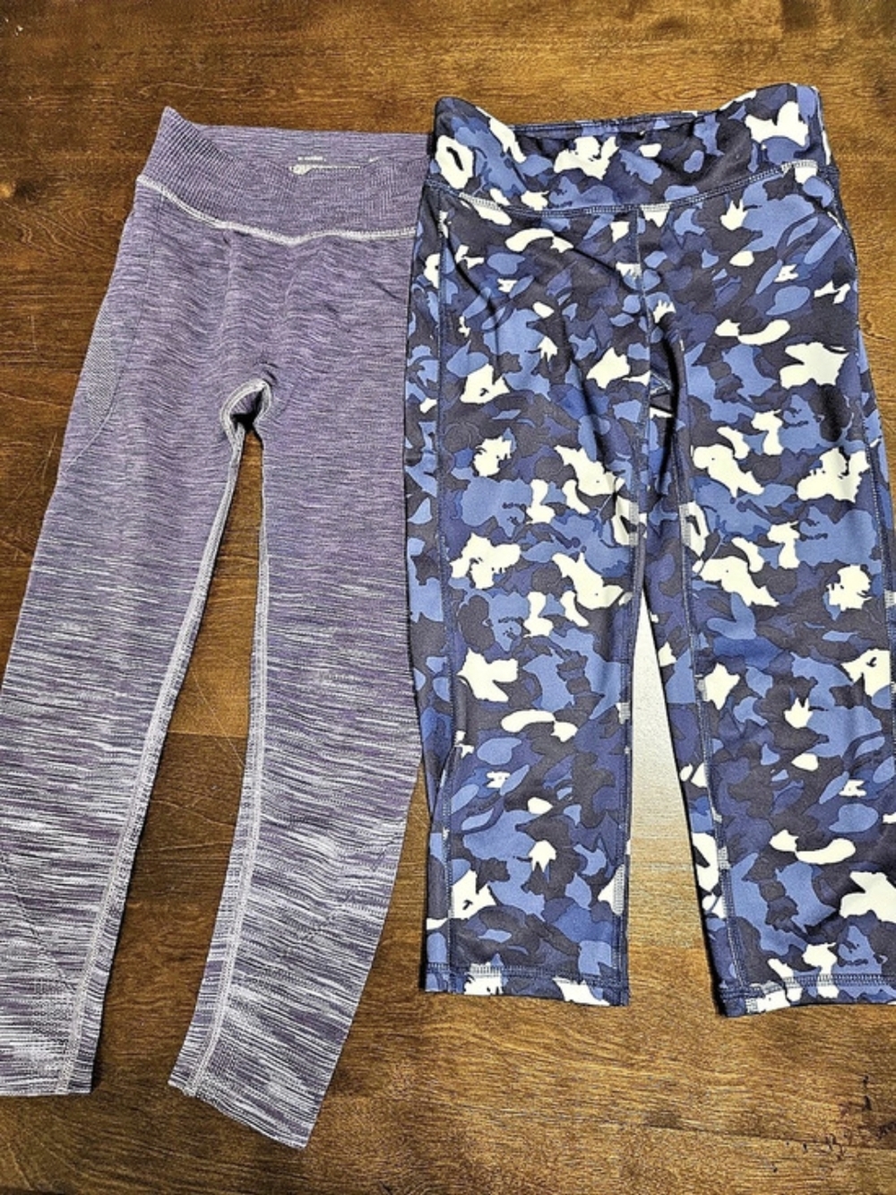 Girls Active Leggings 2-Piece Set Purple & Blue Size Medium